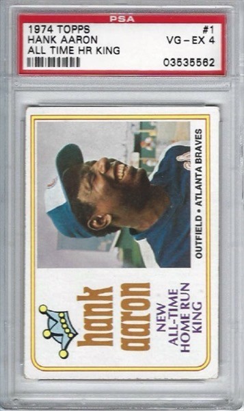 1974 Topps - Hank Aaron #1 All Time HR King PSA 4