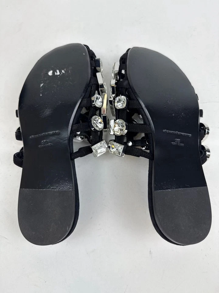 Alexander Wang Crystal Mules - Diapositivas Negras Talla 35 (US 5) Caja y Bolsa para el Polvo Foto 4 de 4