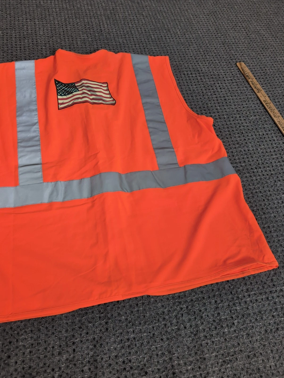 Yellow Freight Safety Vest Reflective Teamsters American Flag Large - product detail image 14