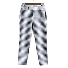 Old Navy Pixie Pants Womens 2 High Rise Skinny Plaid Gingham Work Business