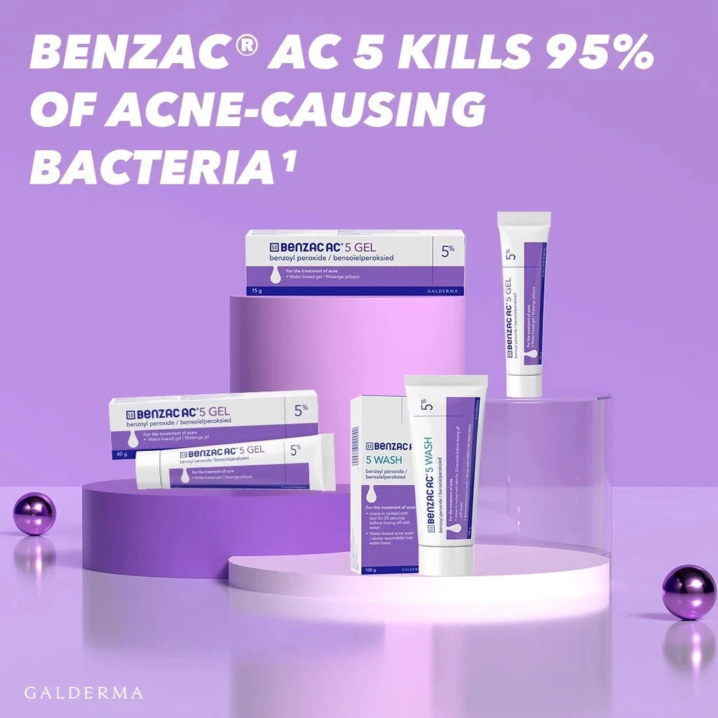 Gel Benzac AC 5% - 60g - Peroxyde De Benzoyle Anti-acné - Neuf Sous Blister (fabriqué En France)