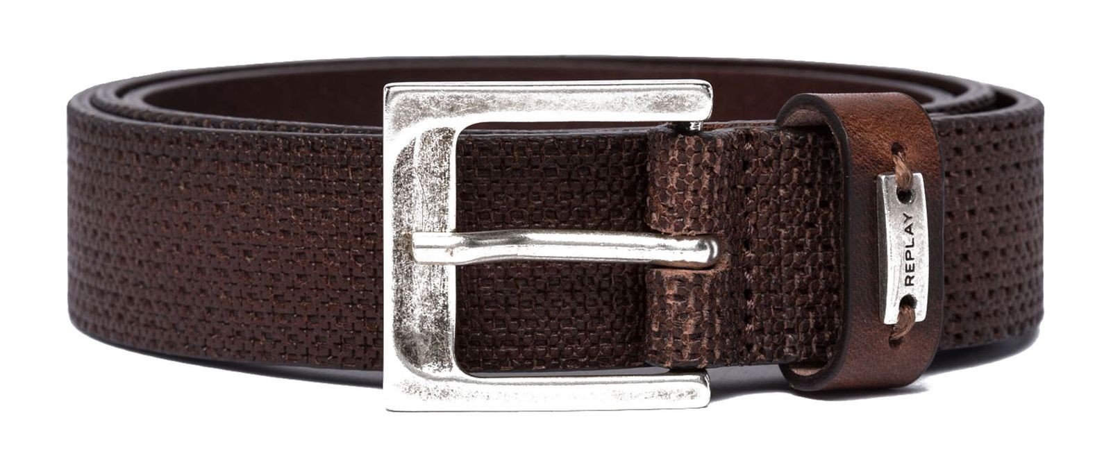 REPLAY Full Leather Belt W100 Fade Tobacco