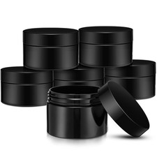 6 Pack1 oz Plastic Jars Containers Lids Wide-mouth Refillable Leakproof Reusable