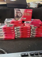 20 BASF Ferro Extra I 90 Minute Audio Cassette Tapes  - NEW   + TDK Case