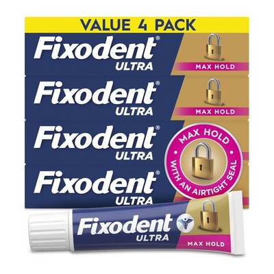 Ultra Max Hold Secure Denture Adhesive Cream for Full and Partial Denture Wea...