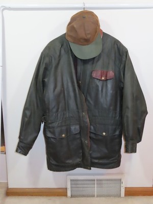 Koolah Middy Waxed Cotton Jacket, Med, with Removable Wool Liner & Baseball Cap
