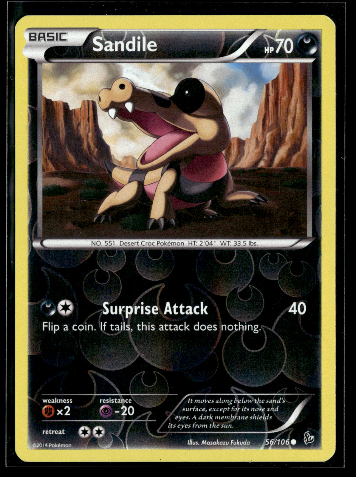 Pokemon - Flashfire - Reverse Holo - SANDILE - 56/106 - LP