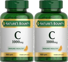 Pack of 2 - Nature's Bounty 1000mg Vitamin C Caplets 100 Ct Immune Support