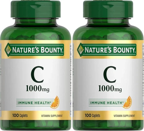 Pack of 2 - Nature's Bounty 1000mg Vitamin C Caplets 100 Ct Immune Support