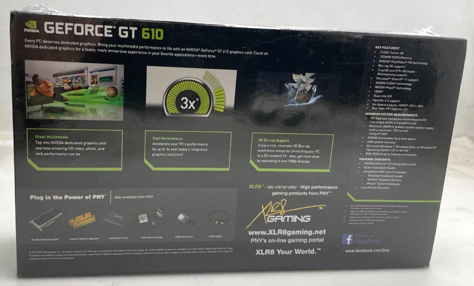PNY VERTO GeForce GT610 Graphics Card 1024MB DDR3 VGA DVl HDMI "NEW" - Image 2 of 3