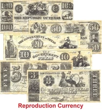 The Republic of Texas Currency Set 1838-1841 - Banknotes - Redback Currency