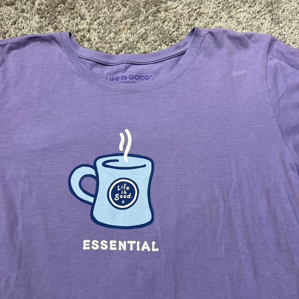 Camiseta Life Is Good para mujer café esencial trituradora púrpura XL algodón suave Foto 2 de 4