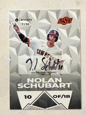 NOLAN SCHUBART 2025 ONIT Oklahoma State Baseball On Card Silver SP AUTO 7/50