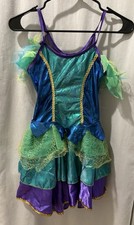 Rubies Fairy Girls Princess Costume Dress Size 9-10 M Blue Green Sparkle Age 8-9