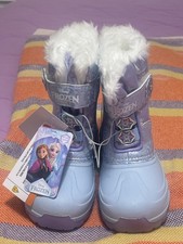 New Disney Frozen Elsa Anna Light Up Fur Lined Boots Girls Sz 11