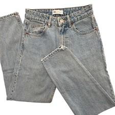 Zara Join Life Light Wash High Waisted Straight Leg Cotton Jeans Womens Size 2