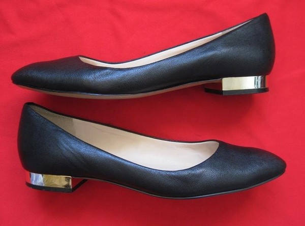 Women Nine West Heels Black Leather 37 #BCRZ