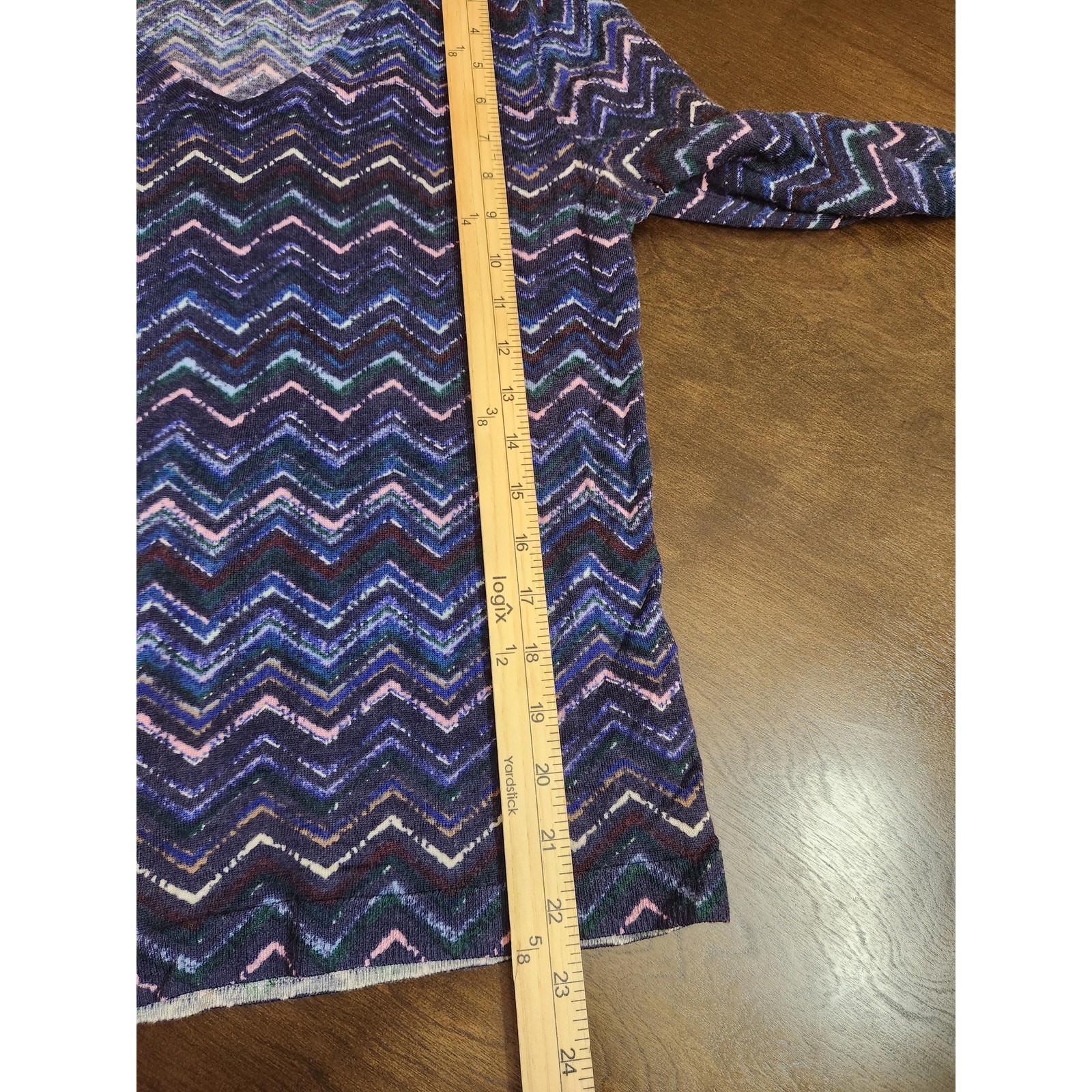 Talbots Womens Blue Zig Zag Pattern Pure Merino W… - image 6