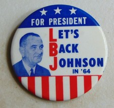Lyndon Johnson LBJ 1964 campaign pin button political