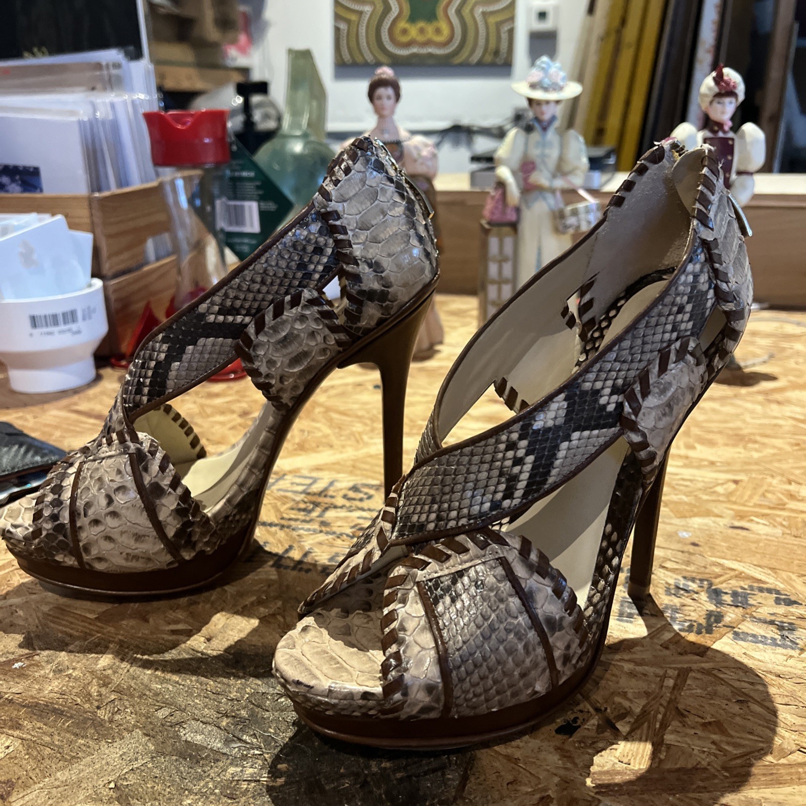 Alexandre Birman shoes Python Leather Platform He… - image 20