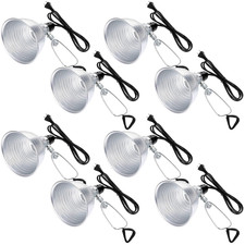 8 Pack Adjustable Clamp Lamp with Aluminum Reflector, E26 Socket, 150W Max