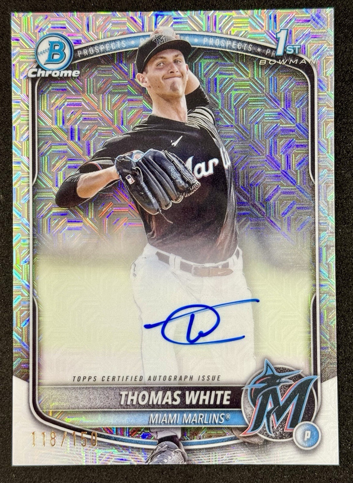 2025 Bowman Chrome Thomas White 1st HTA Choice Refractor Auto /150