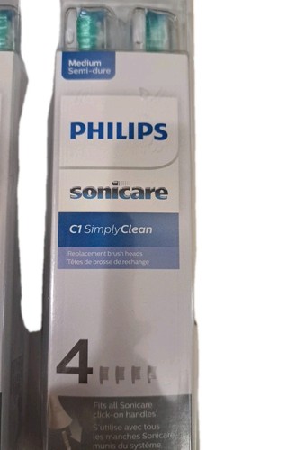 2x4 Phillips Medium Sonicare C1 Simply Clean Replacement Brush Heads - Picture 2 of 3