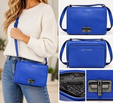 DVF Diane von Furstenberg 440 Gallery Les Blue Leather Crossbody Bag Purse