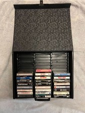 Lot of 25 Vintage Cassette Tapes  Carry Case Classic Rock Pop Rare Tested