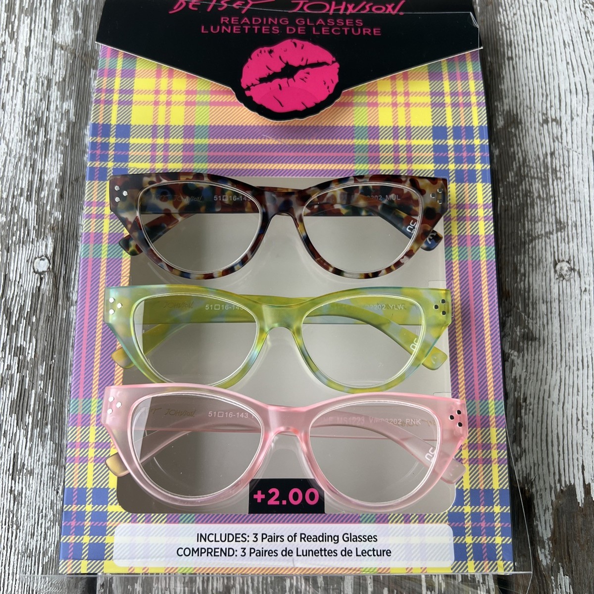 Betsey Johnson Reading Glasses +2.00 Lot | 6 Pairs | 2 Sets of 3 | Cat Eye | New LAST +2.5 Betsey Johnson 3-pk Cateye Reading | Mercari main image 3