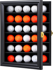 Kcrasan Golf Ball Display Case - Wall Mounted Holder with Glass Door, Ideal Gift