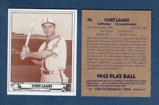 1943 Play Ball: #16 CHET LAABS, St. Louis Browns | 1983 TCMA commemorative card