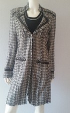 BiBA Bouclé Mantel schwarz/weiß Gr.34/36--UK8**NEU