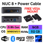 Intel NUC NUC8i5BEK Mini PC i5 8. generacji 16 GB RAM 512GB SSD NVMe Windows 11 WIFI