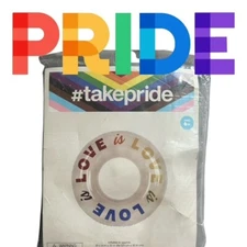 "Love Is Love" LGBTQ Pride Round Pool Float Swimming Ring Rainbow Inflatable 33”
