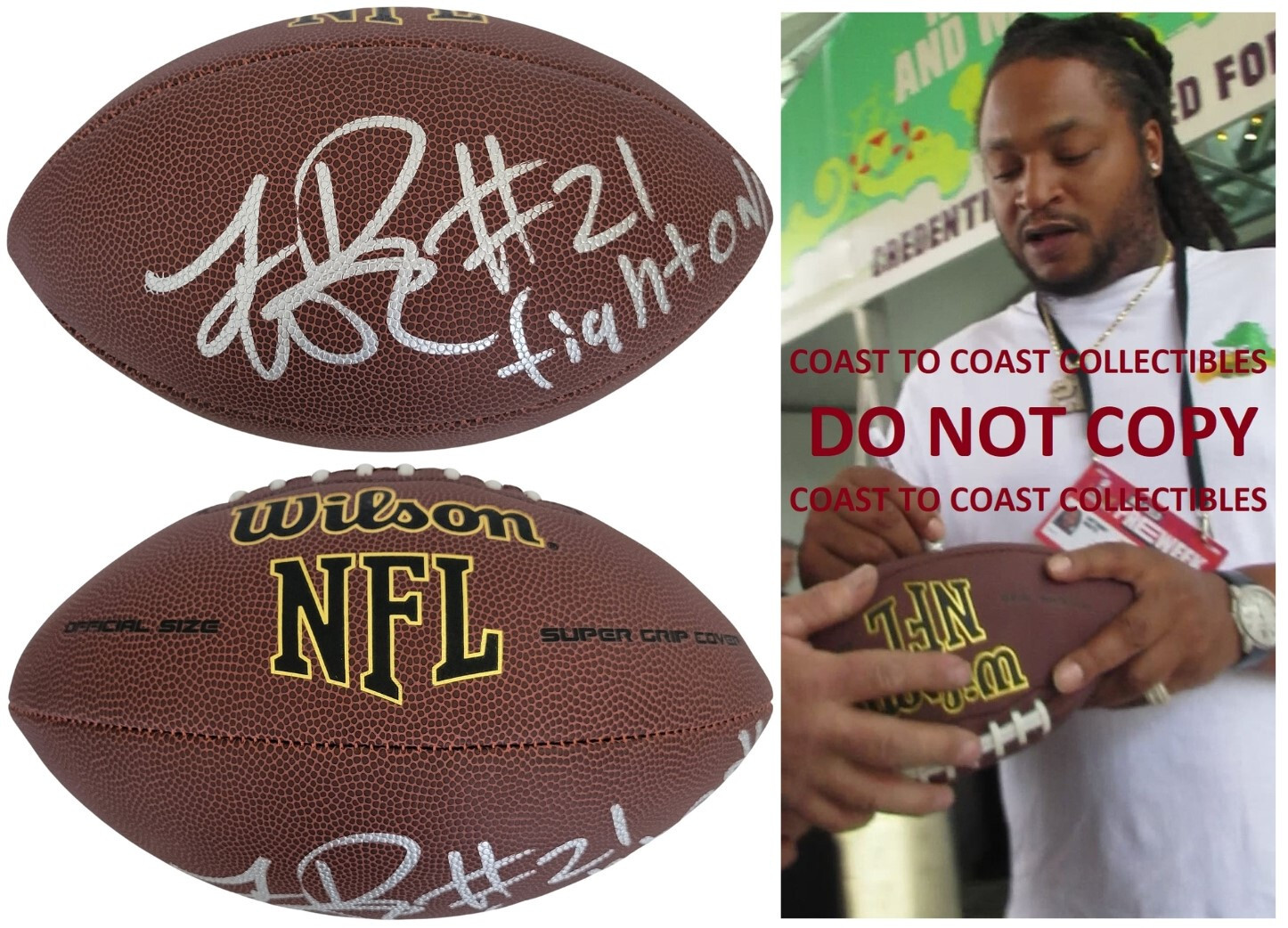 LenDale White Signed NFL Football Proof COA Autographed USC Trojans Titans