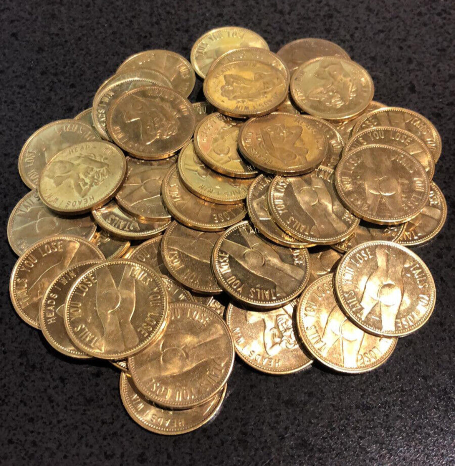 "Heads I Win Tails You Lose" Adult Nude Novelty Coin Lot of Fifty