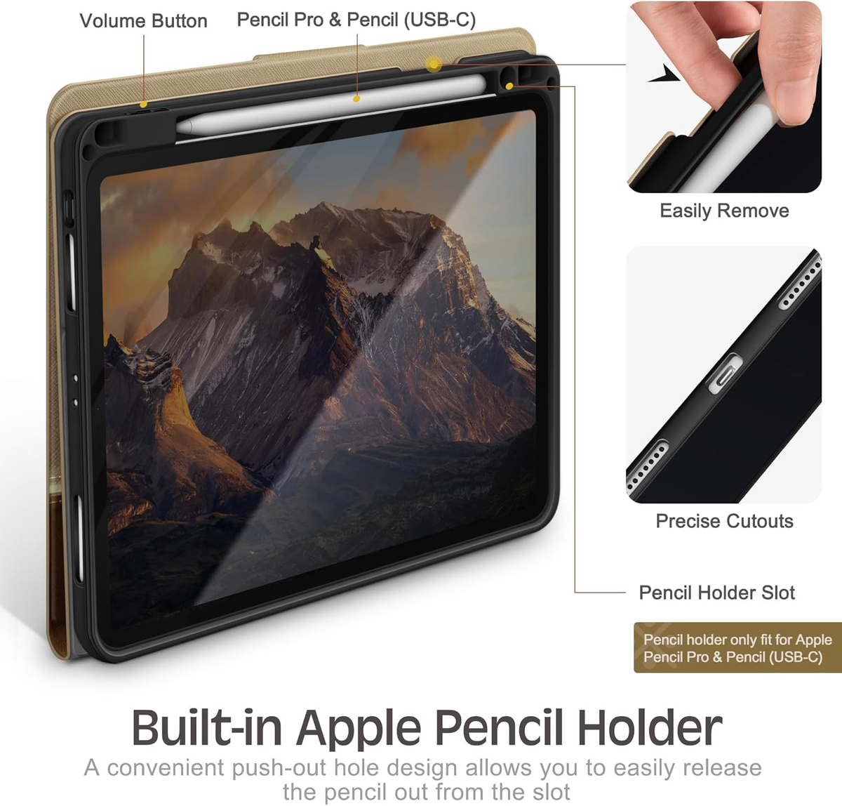 PU Leather Folio Case KingBlanc IPad Pro 11 Case For 2018-2022