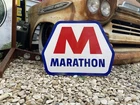 Antique Vintage Old Style Marathon Gas Oil Sign