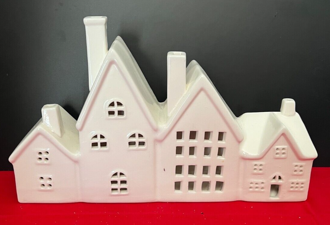 Ashland LED White Glaze Ceramic House Christmas Figure 11.5" eBay