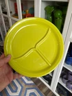 Fiesta Ware 9" Lemongrass Compartment Divided Grill Pellet Plate  NOP