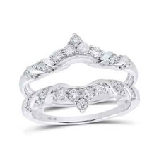 0.50ctw Diamond Wrap Guard Enhancer Wedding Womens Ring Band 10k White Gold