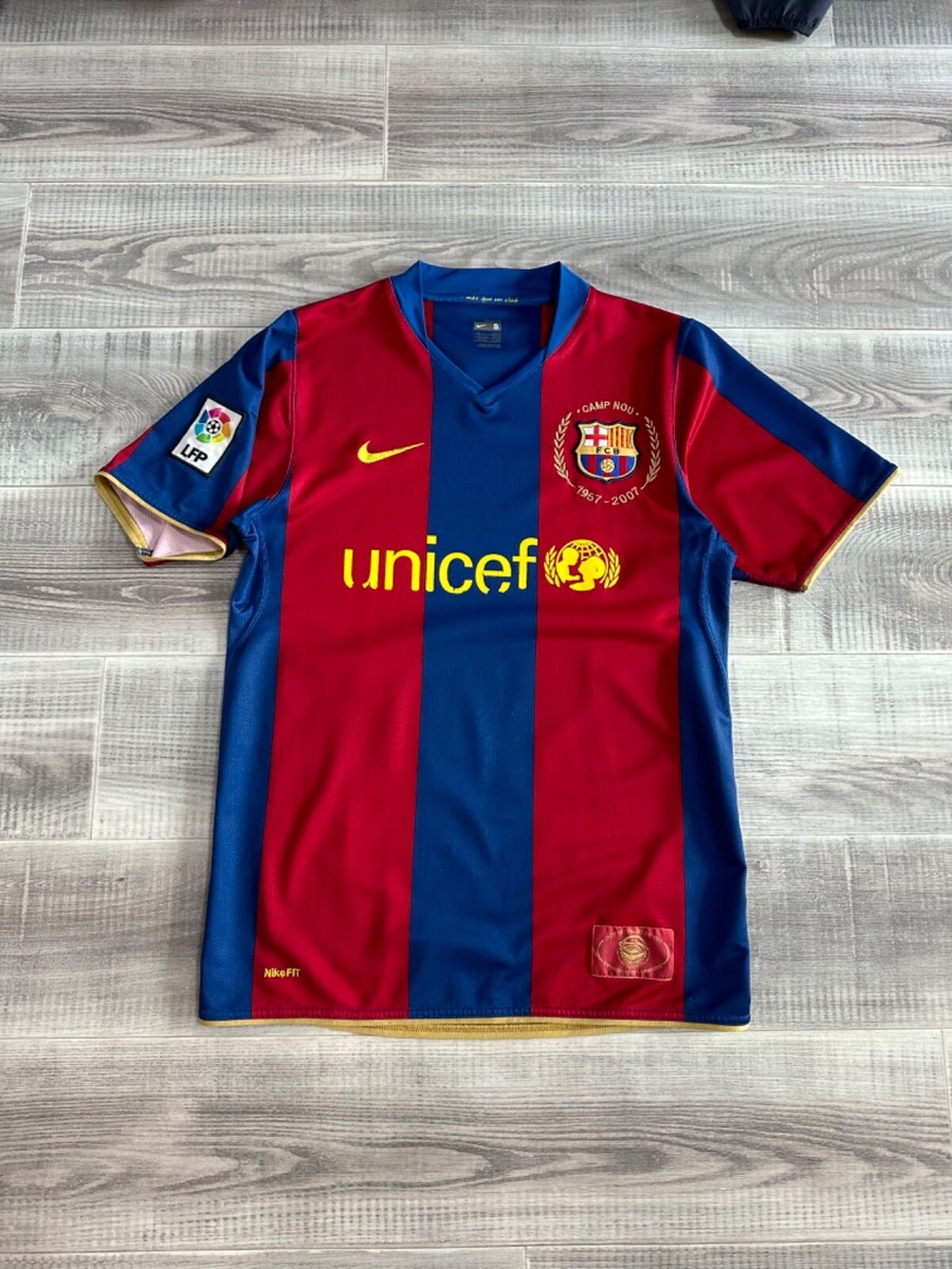 ウェア Nike FC Barcelona 2007-2008  Jersey Barcelona 2007 2008 Home Football Shirt Soccer Jersey Nike