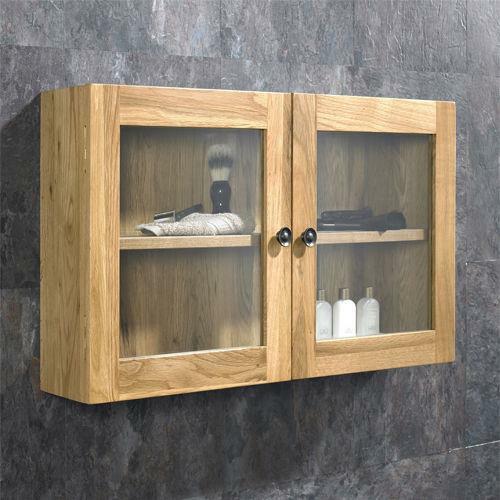 Oak Bathroom Cabinet. Wall Hung Corner and Square Extra Storage - Picture 5 of 12