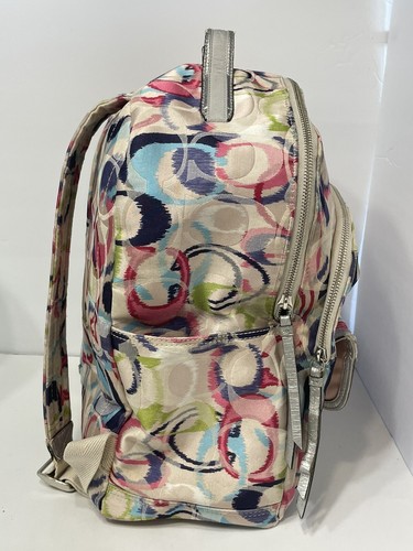 Coach Rucksack Mohn Ikat mit 2 authentischen Charms 19872 ""16Hx"" 12Lx"" 8W selten!!! - Bild 2 von 15