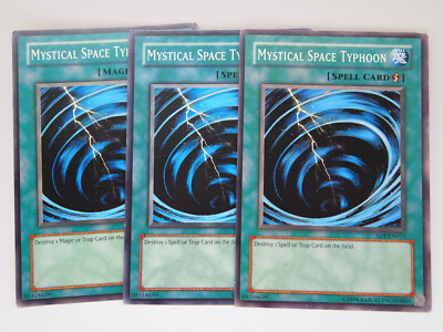 3X  MYSTICAL SPACE TYPHOON 3X PLAYSET  MP/LP YUGIOH! ENGLISH