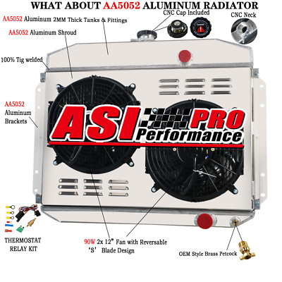 3-Row Radiator Shroud Fan FIT 1961-64 Ford F100 F250,F350 Pickup 6 Cylinder  L6