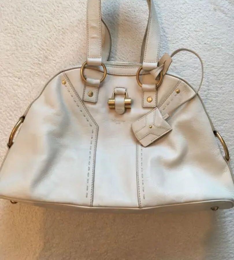 Borsa SAINT LAURENT M in pelle bianca prezzo più basso oggetti esauriti usata