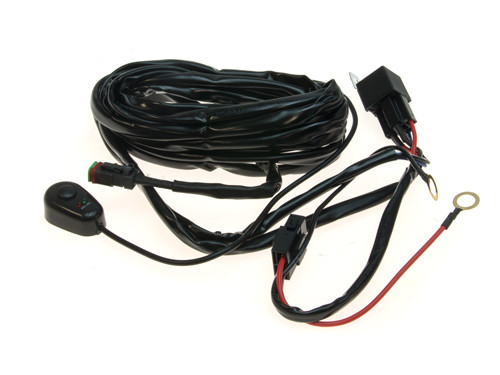 Kit faisceau électrique 2 feux LED 12V avec relais et interrupteur étanche