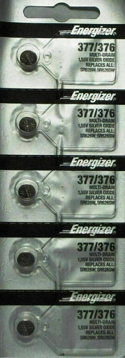 Energizer Sr626sw Batterie 377/376 - Confezione Da 5 Pezzi Per Orologi Batterie Ossido D'argento 1.55v - Foto 4